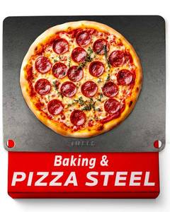 lot 26677 image: OLEEK Pizza steel Sheets for oven - Metal baking steels sheets for oven - Pizza steel 16x13.4 inches - Steel pizza stone for oven - Bakings steels pro pizza - Bakings stone for oven - Retail $46
