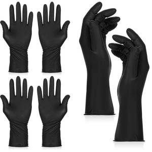 lot 26679 image: SynHHergyx Hair Dye Gloves, 3 Pcs Reusable Rubber Gloves Hair Color Glove Professional Hair Dying Tools for Home Salon Barber Hairs Dyeing and Coloring (Black, Medium) - Retail $7