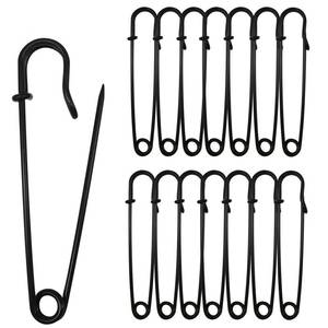 lot 26687 image: Urmspst Safety Pins (Upgraded), 3 Large Safety Pin Pack of 30 for Clothes Leather Canvas Blankets Crafts Skirts Kilts, Extra Large Heavy Duty Safety Pins (Black) - Retail $6
