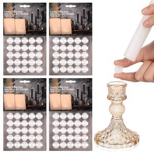 lot 26691 image: LemonRoad 100 Pcs Wedding Taper Sticky Wax Dots White Wax Candle Adhesive Dots Bulk Secure Placement Easy Clean Traceless Small Grips Taper Holders Accessories for DIY Graduation Party Supplies - Retail $13