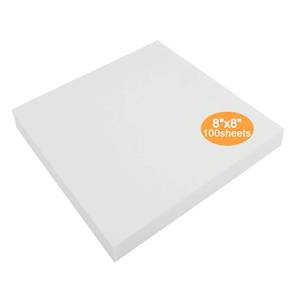 lot 31303 image: New brothread Tear Away Machine Embroidery Stabilizer Backing 8x8 - 100 Precut Sheets - Medium Weight 1.8 oz- Fits 4x4 and 6x6 Hoops - Retail $10