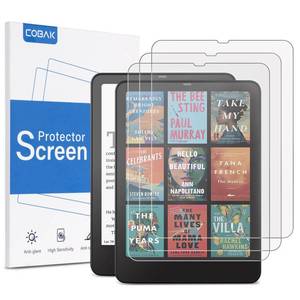 lot 31321 image: CoBak 3 Pack Anti-Glare Matte Screen Protector for 7 Kindle Paperwhite 12th Gen 2024 & Colorsoft Signature Edition,for Kobo Aura 2,for Boox 7 e-Book Reader - High Clarity, Fingerprint Resistant - Fine-Grit Texture PET Film - Retail $9
