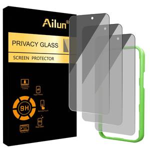 lot 31323 image: Ailun 3 Pack Privacy Screen Protector for iPhone 17  iPhone 16 Pro 6.3 inch with installation frame, Anti Spy Private Tempered Glass Case Friendly Not for iPhone 17 Pro17 Pro MaxiPhone Air - Retail $8
