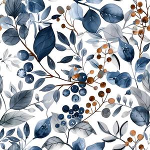 lot 31336 image: Watercolor Botanical Wallpaper Peel and Stick Blue Leaves Contact Paper 17.71 X 118.1 Waterproof Floral Wallpaper Self Adhesive Renter Friendly for Cabinet and Bedroom and Bathroom - Retail $19