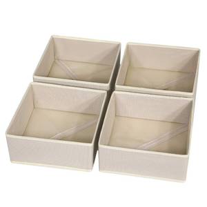 lot 31341 image: DIOMMELL 4 Pack Foldable Cloth Storage Box Closet Dresser Drawer Organizer Fabric Baskets Bins Containers Divider for Clothes Underwear Bras Socks Clothing,Beige 400 - Retail $19