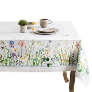 lot 31346 image: Maison d Hermine Table Cloth Rectangle Table 100% Cotton 70 x 140 Inches Tablecloth Reusable Decorative for Dining Kitchen Room Farmhouse Party Home Hotel Restaurant Spring Summer - Fleurs De Mai - Retail $94
