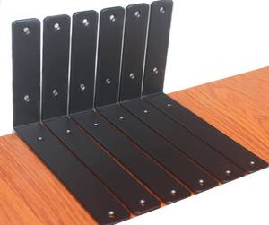 lot 62157 image: 6 Pack - L 9 x H 6 x W1.5, 5mm Thick Black L Shelf Bracket, Iron Shelf Brackets, Metal Shelf Brackets, Floating Shelf, Shelf Supports with Screws - Retail $25