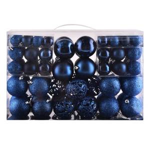 lot 23891 image: Christmas Balls Tree Ornaments Set, Shatterproof Xmas Decorations Set with Reusable Hand-held Gift Package for Holiday Indoor Tree Decor (100Pcs, Dark Blue) - Retail $30