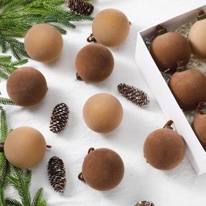 lot 23948 image: Sotiff 24 Pcs Christmas Velvet Ornaments Balls 2.4 Inch Velvet Balls for Christmas Tree Ornaments Ball for Family Holiday Wedding Party Xmas Tree Hanging Decoration Classic Color - Retail $32