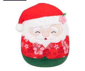 lot 23952 image: Squishmallows Original 14in Nick The Santa Claus in Red Hawaiian Shirt Official Jazwares Holiday Plush (Large) - Retail $20