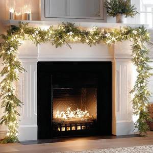 lot 23955 image: Bluesea 9FT Artificial Norfolk Pine Garland, Real Touch Pine Garland, Faux Christmas Greenery for Table Mantle Fireplace Indoor Outdoor Xmas Decorations (1 Pcs) - Retail $27