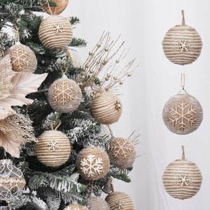 lot 23958 image: XmasExp Farmhouse Christmas Ball Ornaments Set-Rustic Shatterproof Christmas Tree Decorations 12Counts,70mm2.76, Farmhouse - Retail $25