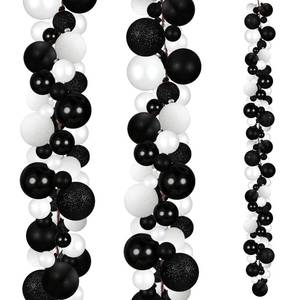 lot 23960 image: Yuxung 2 Pcs Christmas Ball Garland 6 ft Ball Ornaments Christmas Bulb Garland Xmas Tree Bauble Decorations for Party Supplies Indoor Outdoor Home Office Decoration Accessories(Black,White) - Retail $38