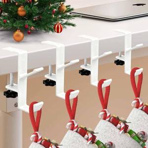 lot 23978 image: Guojanfon Garland and Stocking Mantel Holders with 2 Hooks, Mantel Hanger for Garland, 2 in 1 Mantel Garland and Stocking Hangers Heavy Duty, Fireplace Garland Hanger for Christmas & Xmas Decoration - Retail $17
