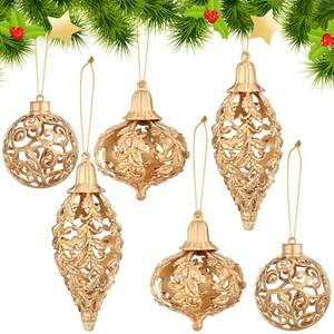 lot 23982 image: Shappy 6 Pcs Christmas Gold Ball Ornaments 235 Inch Diamond Pendant Christmas Tree Ornaments Gold Decorations for Home Xmas Holiday Party Wedding Wreath Gift - Retail $20