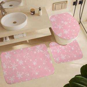 lot 25206 image: Deiubuc Snowman Bathroom Decor Bathroom Rugs Set 3 Piece Winter Wonderland Christmas Decorations Absorbent Washable U-Shaped Toilet Rugs Toilet Lid Cover Sets 16x24 inch