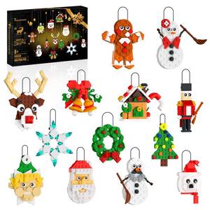 lot 25240 image: Nubee Christmas Ornaments Building Kit, Christmas Tree, Wreath, Santa, Snowman, Gingerbread, Reindeer, Nutcrackers, Snowflake 13-in-1. Stocking Stuffers Decor Toys Gifts for Boys Girls Kids. - Retail $25