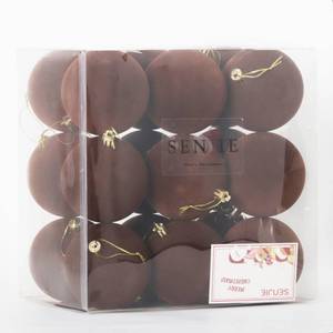 lot 25250 image: Senjie 4inch Velvet Ornaments Balls Sets for Christmas Tree 6pcs Flocked Christmas Balls Assortment for Xmas Tree Holiday Decor Deep Green