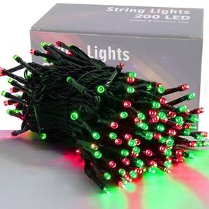 lot 25255 image: HOME LIGHTING 66ft Christmas Decorative Mini Lights, 200 LED Green Wire Fairy Starry String Lights Plug in, 8 Lighting Modes, for Indoor Outdoor Xmas Tree Wedding Party Decoration (Red & Green) - Retail $17
