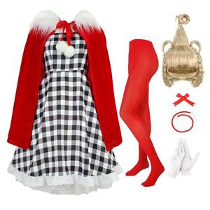 lot 25259 image: ZZXIAOJIE Christmas Red Costume Women Adult Dress with Hooded Robe  Costume for Christmas 2XL (Wig and Necklace Not Included) - Retail $50