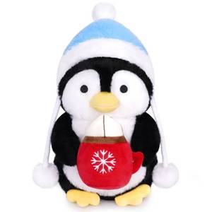 lot 26706 image: Hkojewp Penguin Plush, 8 Inch Cute Penguin Stuffed Animal with Winter Hot Cocoa Plush, Soft Kawaii Dolls for Girls Great Holiday Birthday Gift, Toys for Kids Girls Boys