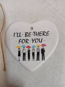 lot 26707 image: Ill Be There For You Friends TV Show Heart Ornament - Retail $8