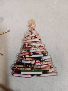 lot 26708 image: Book Christmas Tree Ornament with Colorful Lights - Retail $8