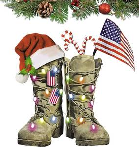 lot 26728 image: Piratify Military Uniform Boots Hat Ornament 2025 Veteran Ornament US Army Ornaments for Christmas Tree Military Christmas Ornaments Tactical Soldier Patriotic Decorations Army Gifts for Veteran (A1) - Retail $11