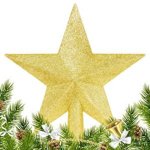 lot 26732 image: DERAYEE Christmas Tree Topper, 7.9 Inch Blue Christmas Star Tree Topper Glitter Xmas Tree Top Star for Christmas Tree Decoration