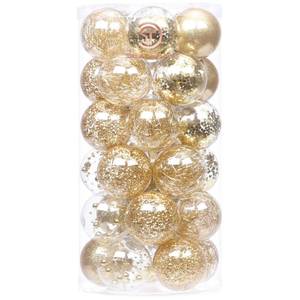 lot 27758 image: Sea Team Shatterproof Clear Plastic Christmas Ball Ornaments Decorative Xmas Balls Baubles Set with Stuffed Delicate Decorations (60mm2.3630-Pack, Gold)