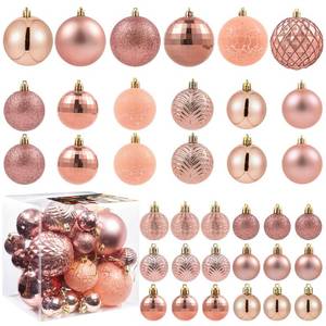 lot 27759 image: LANGXUN 36pcs Rose Gold Christmas Tree Decorations Balls, Bolas De Navidad, 2025 Christmas Decor, Indoor Outdoor Shatterproof Christmas Ornaments, Xmars Party Wedding Suppiles - Retail $17