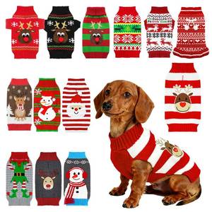 lot 31210 image: AXIIJGL Christmas Sweaters for Dogs Reindeer Dog Fleece Sweater Striped Dog Winter Clothes Holiday Christmas for Cats with Leash Hole Clothes 2XL - Retail $15