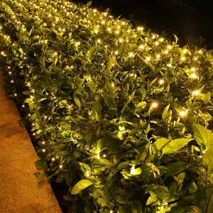 lot 31226 image: 12ft x 5ft 360 LED Christmas Net Lights, 8 Modes Waterproof With Timer Low Voltage Connectable Mesh Lights for Trees, Bushes, Shurb, Garden, Outdoor Decoration(2 Pack, Green Wire, Warm White) - Retail $50