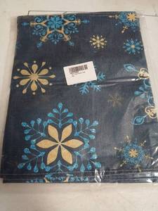 lot 31364 image: Dark Blue Snowflake Pattern Table Runner - Retail $8