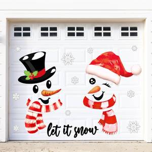 lot 31371 image: 28PCS Christmas Garage Door Decorations Magnets - Snowman Snowflake Xmas Holiday Refrigerator Fridge Kitchen Decor - Retail $16