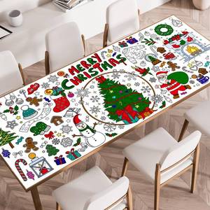 lot 31376 image: SPERINGEEN Christmas Crafts for Kids, Christmas Games, Activities, Coloring Tablecloth, Gifts, Poster, Banner, Party Favors for Family or Classroom - Holiday Xmas Party Decorations - Retail $10