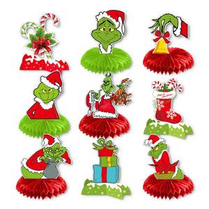 lot 31383 image: 9 Pcs Christmas Decorations Christmas Party Centerpiece Honeycomb Table Toppers for Party Home Decorations