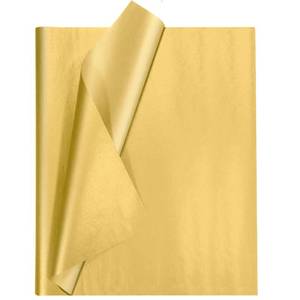 lot 31387 image: 100 Sheets Gold Tissue Paper Artdly 12 x 20 Inches Gold Wrapping Paper Bulk for Weddings Birthday DIY Project Wrapping Crafts Decor - Retail $10