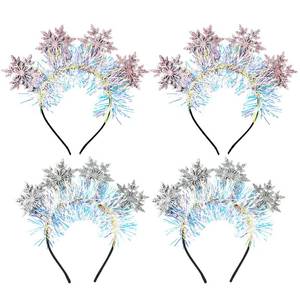 lot 31393 image: Zaruatu 4 Pcs Snowflake Christmas Headband Snow White Pink Snowflake Headband Xmas Glitter Hairband for Women Christmas Costume Hair Accessories for Adults Xmas Winter Party Supplies(White & Pink)
