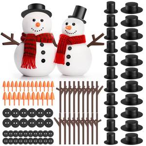 lot 31410 image: Outivity Snowman Craft Kit for Kids 600 PCS Winter DIY Crafts, Classroom Activities & Party Supplies with Hats, Buttons, Carrot Noses & Arms - Retail $24