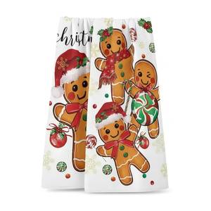 lot 31416 image: BVB Gingerbread Candy Christmas Kitchen Towels Set of 2 18x26 Holiday Dish & Hand Towels for Christmas Home Decor, Gingerbread House & Bathroom - Retail $9
