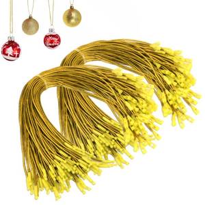 lot 31417 image: Christmas Ornament Hangers String 200 Pcs Ornament Hooks Ornament Anchor Gold Ribbon Precut Hanging Ropes with Snap Fasteners for Christmas Tree Thanksgiving Holiday Party Hanging Decoration