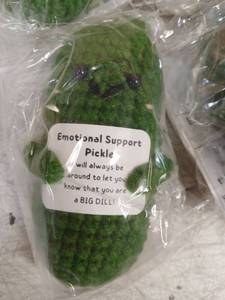 lot 19491 image: 4 pck Emotional Support Pickle Plush Toy - Retail $8