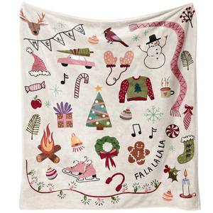 lot 19499 image: Throw Blanket 60x50,Merry Christmas Gingerbread Snowman Xmas Winter Holiday Festival Blanket for Women Men,Soft Flannel Fleece Throw for Home Living Room Bed Chair Couch Decor - Retail $25