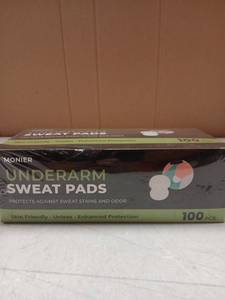 lot 25265 image: Monier Underarm Sweat Pads 100 Count - Retail $15