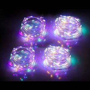 lot 27824 image: Mandiq 4 Pack Fairy Lights Battery Operated, String Lights 10ft 30 LEDs, Flashing and Constant Light Mode, Silver Wire Mini Lights for Festival, Christmas Decoration, Multicolor - Retail $9