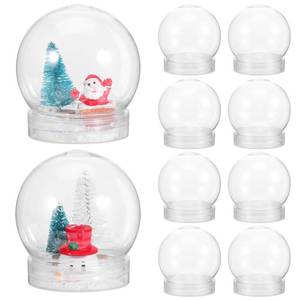 lot 27827 image: 10pcs DIY Snow Globe Water Globe 2.5 inch Empty Christmas Clear Snowglobe with Screw Off Cap, White Base for DIY Crafts Christmas Decoration - Retail $18