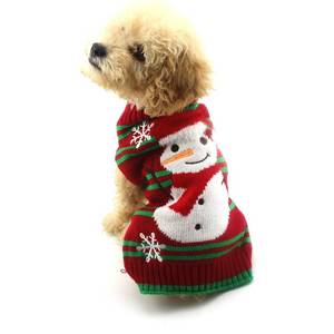 lot 27828 image: NACOCO Dog Snow Sweaters - Xmas, Holiday & New Year Sweaters for Small Dog and Cat (Snowman, L) - Retail $15