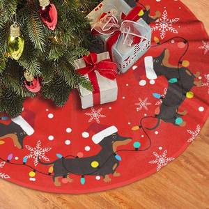 lot 27829 image: Dachshund Christmas Tree Skirt Dog Funny Tree Mat for Farmhouse Xmas Holiday Party Decorations Indoor Outdoor 36 Inch - Retail $9