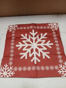 lot 27838 image: Christmas Pillow Covers Red with Snowflake 2pk 18x18in